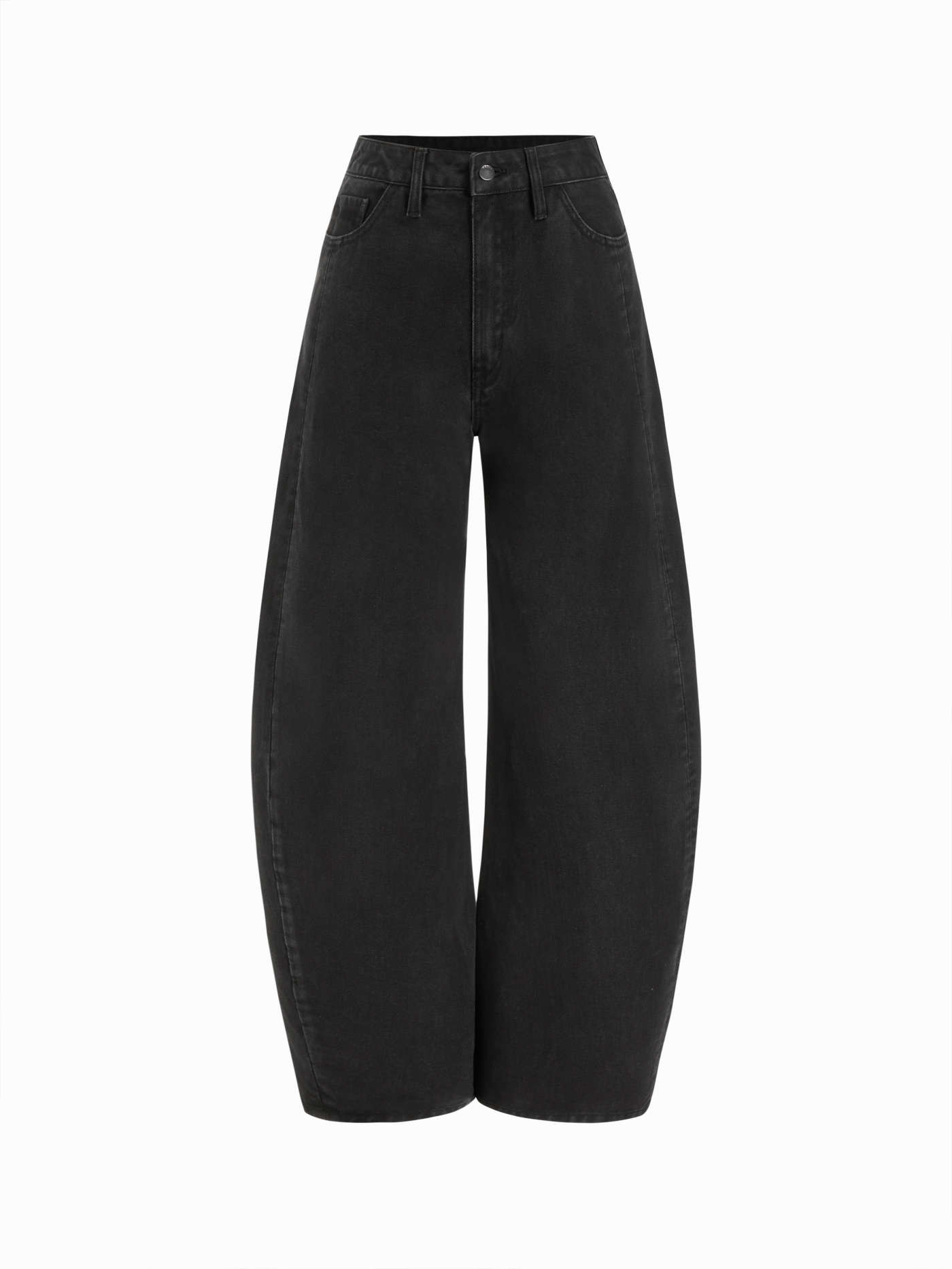 Denim Denim Low Rise Solid Pocket Barrel-leg Jeans For Daily Casual | Cider