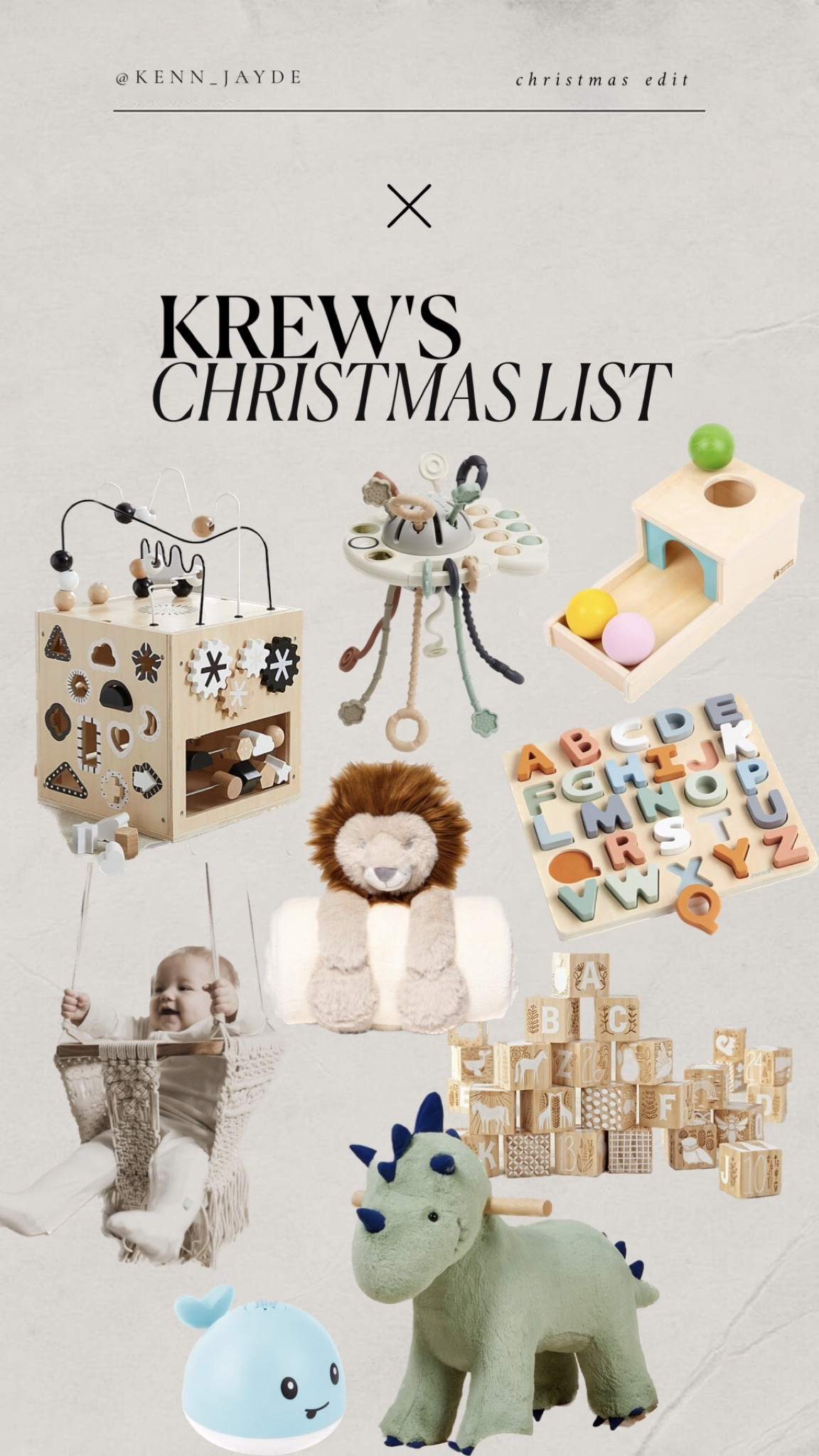 Gift ideas for your little guy this Christmas! 😍🎄

Gift Guide | Gifts for Baby | Baby’s First Christmas | Montessori Toys | Aesthetic Toys

#LTKkids #LTKGiftGuide #LTKHolidaySale