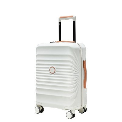 24" Luggage, Lightweight Suitcase with USB Port, Faux Leather Handle, Lockable Spinner Wheels 4Q, Creamy White -ModernLuxe | Target