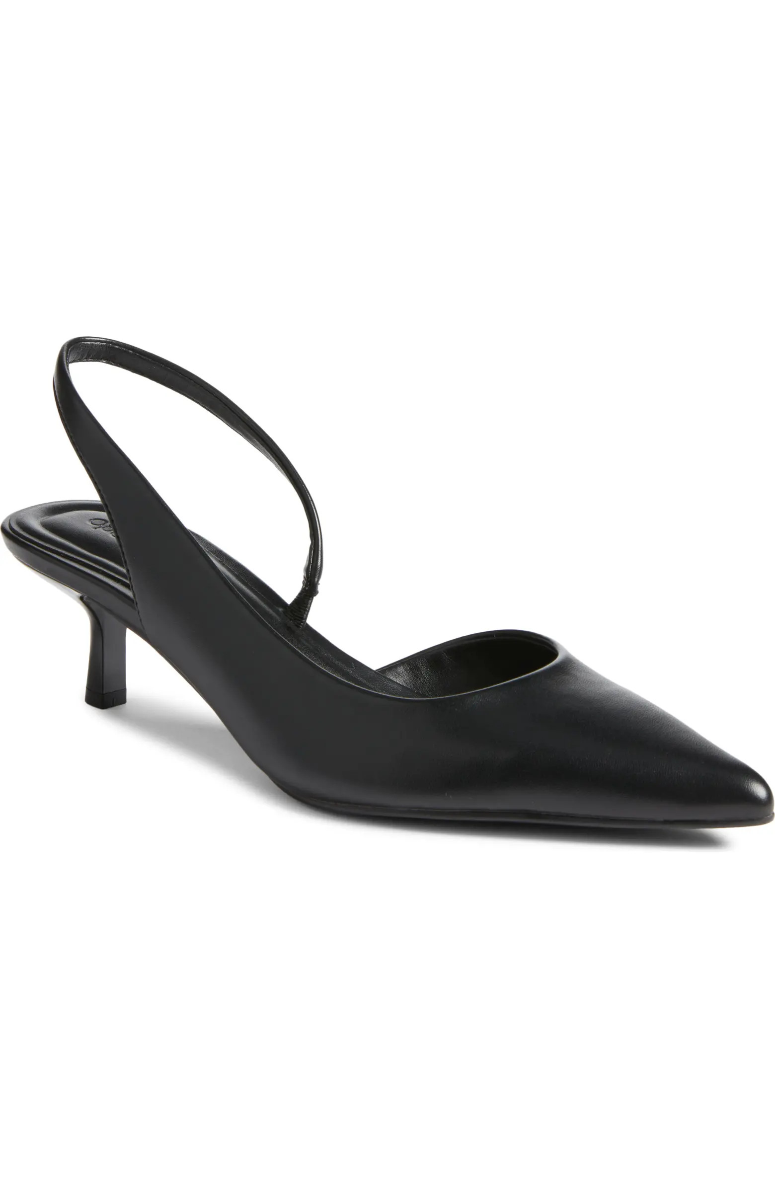Corina Slingback Half d'Orsay Pointed Toe Kitten Heel Pump (Women) | Nordstrom