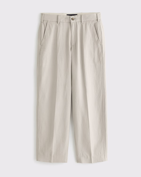 Baggy Tailored Linen-Blend Trouser | Abercrombie & Fitch (US)