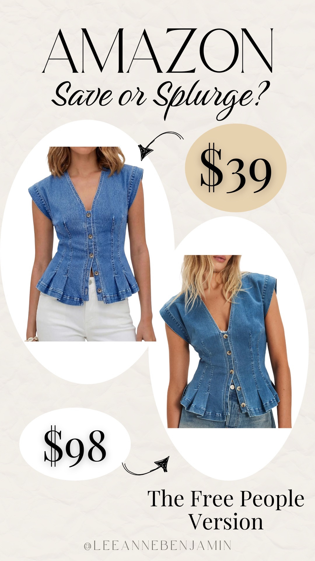 Free People look for less Jean top 😍

#LTKdayinmylife #LTKootd #LTKSaleAlert