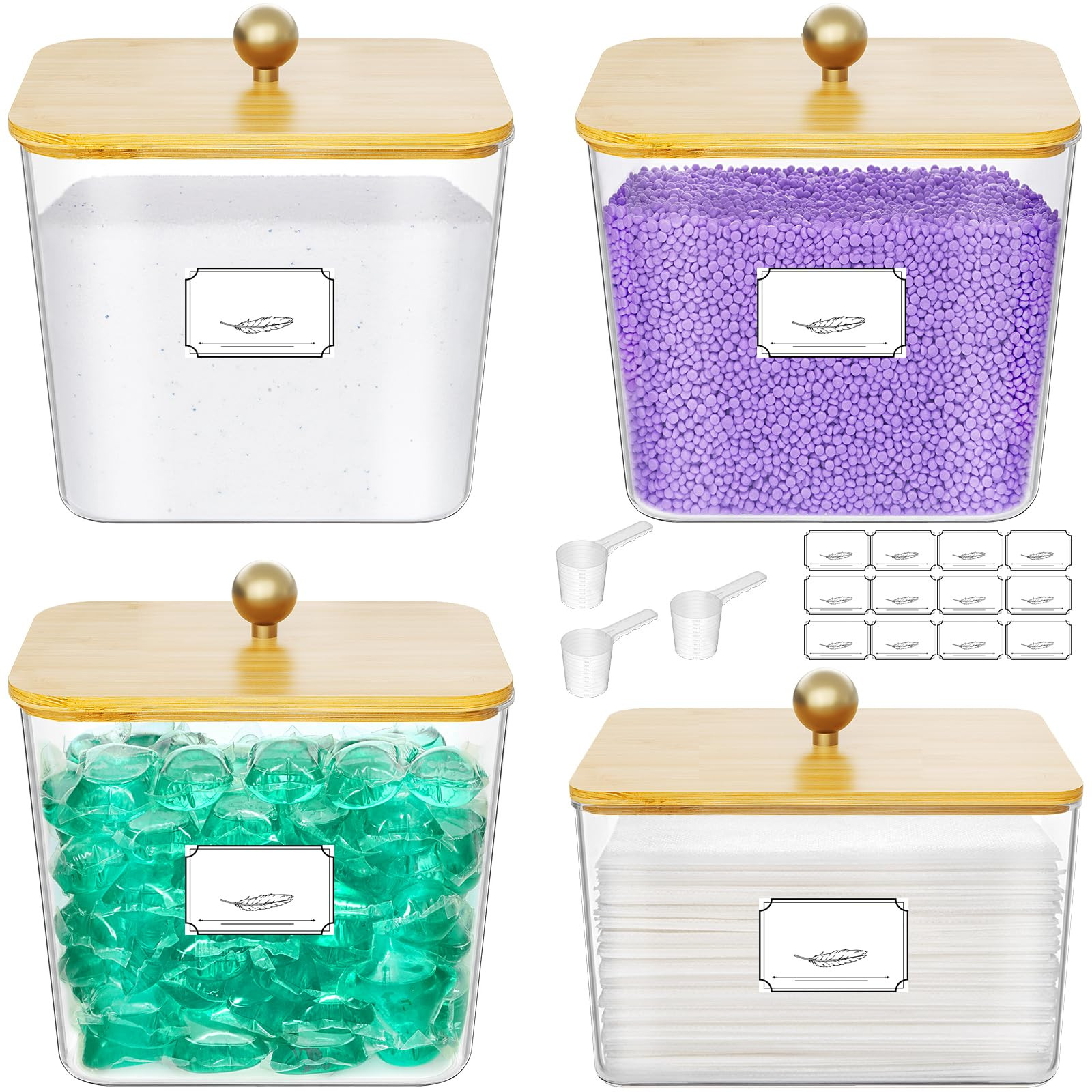 Lifewit Laundry Pods Container with Lid, Dryer Sheet Holder, Room Organization Storage for Coffee... | Amazon (US)