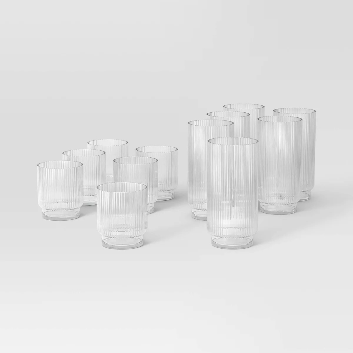 12pc Mixed Ribbed Cassin Tumbler Set - Threshold™ | Target