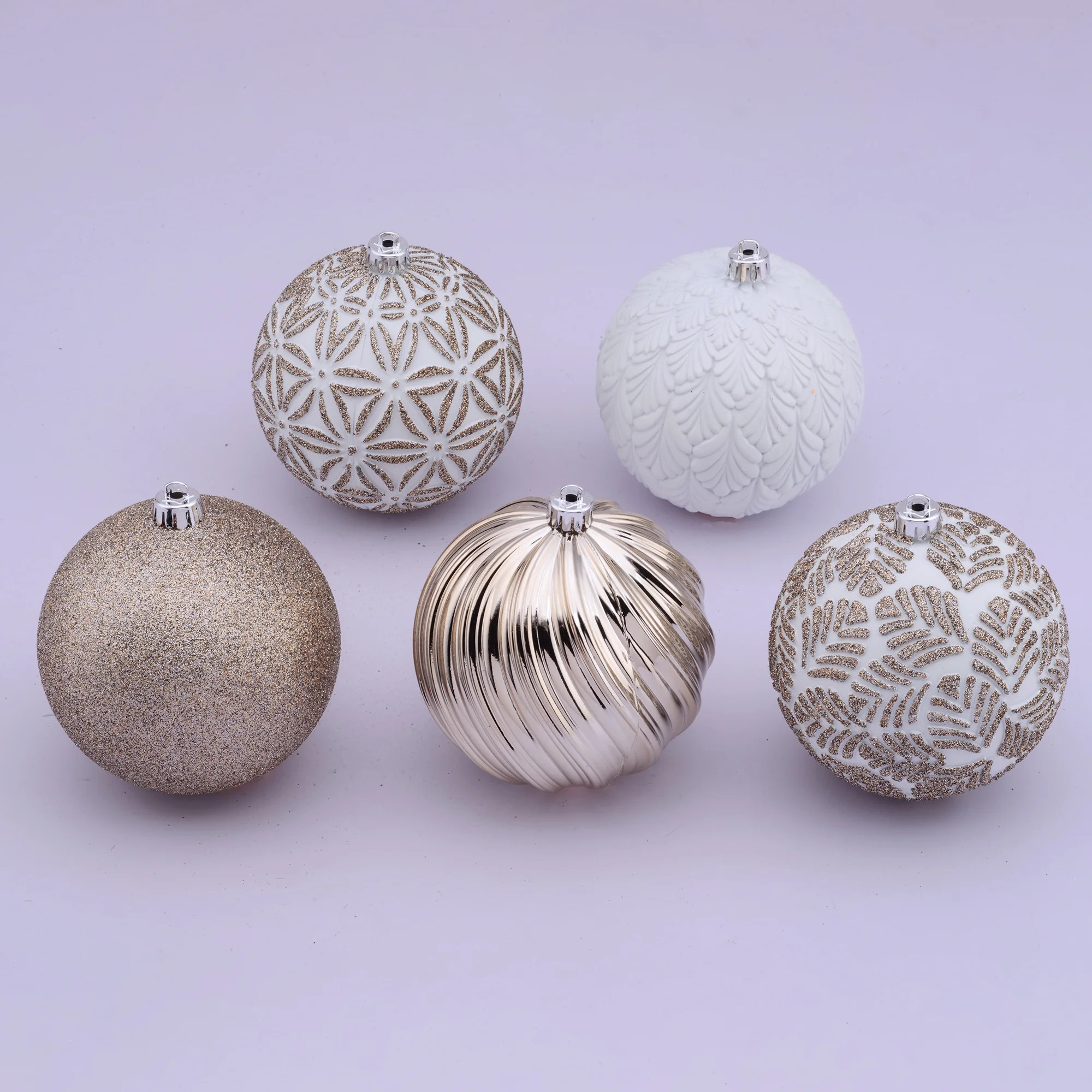 Champagne & White 100mm Shatterproof Christmas Ornaments, 9 Count, by Holiday Time - Walmart.com | Walmart (US)