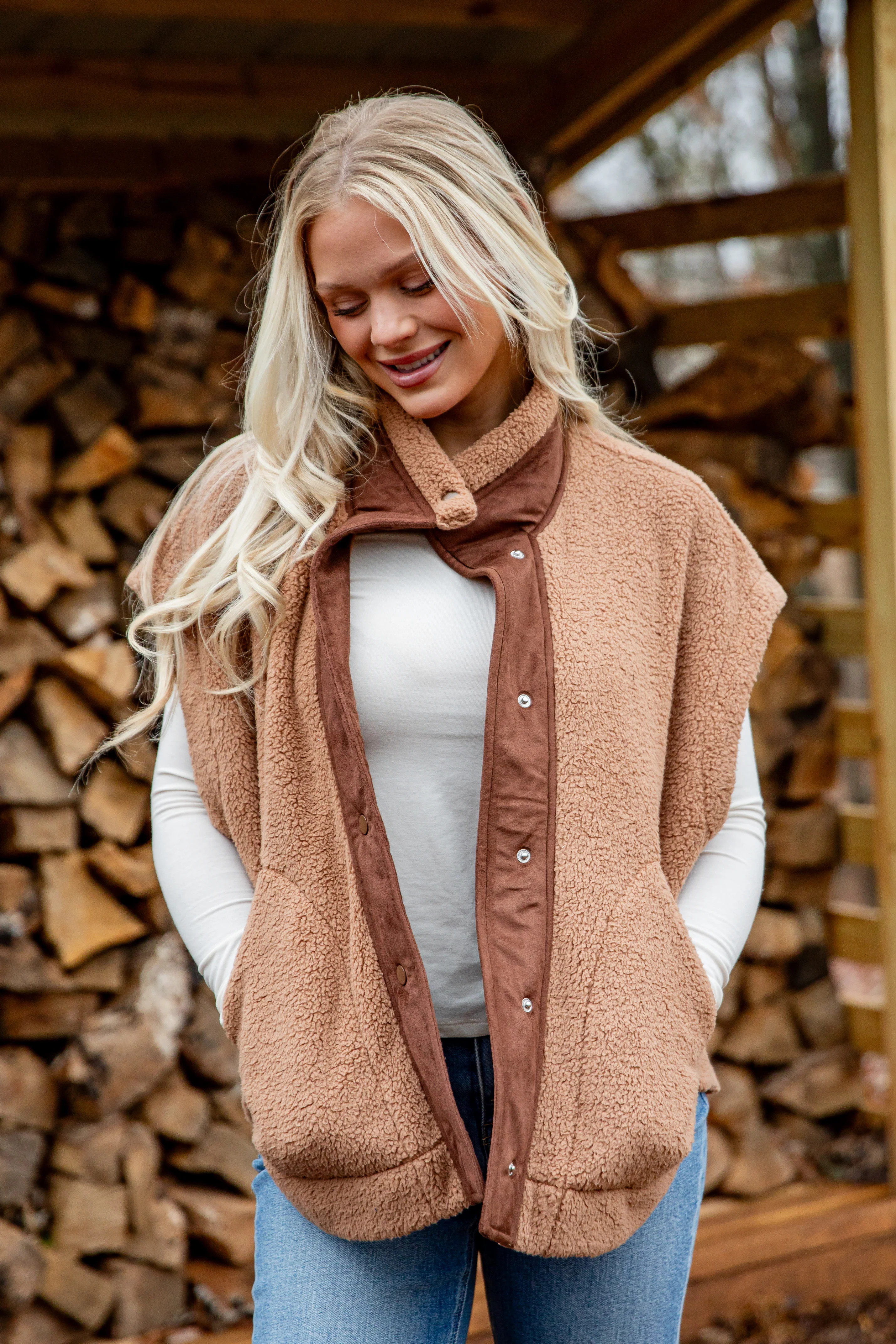 Sandridge Sherpa Vest | Trendy Women's Outerwear | ShopDressUp | Dress Up