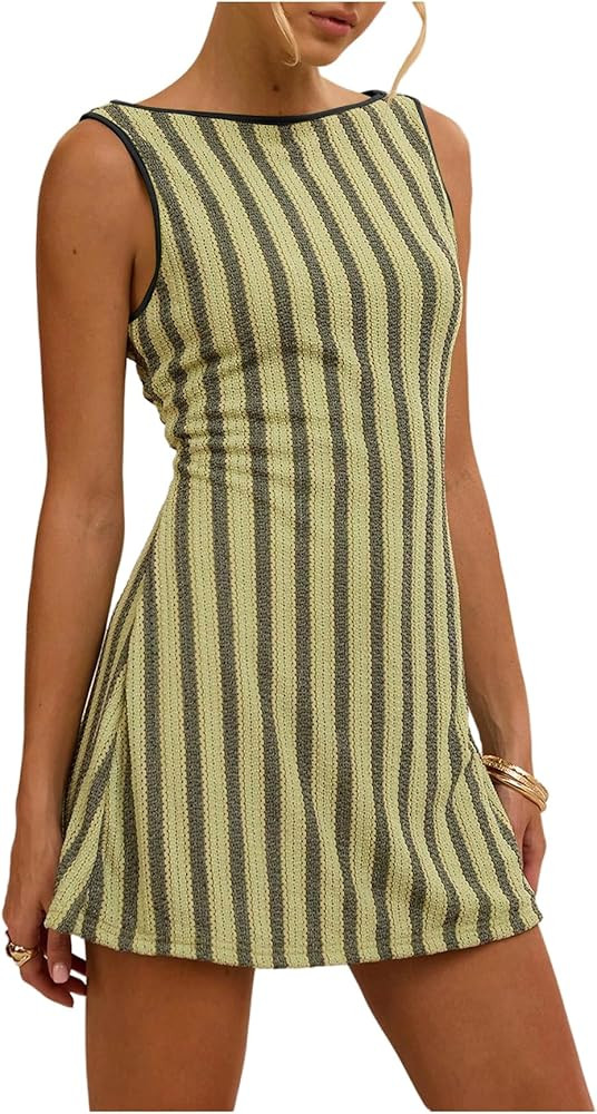 GORGLITTER Women's Crochet Vacation Summer Mini Dress Sundresses Boho Beach Hawaiian Party Club G... | Amazon (US)