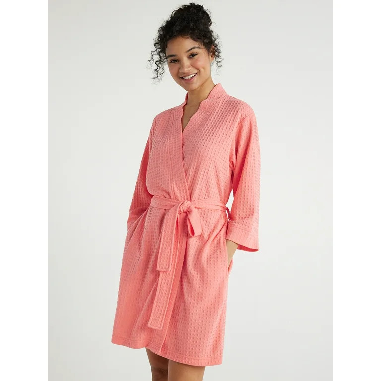 Joyspun Women’s Waffle Kimono Robe, Sizes S to 3X | Walmart (US)
