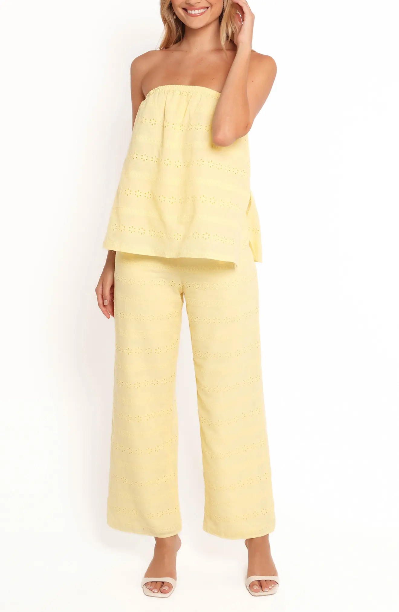 Michele Eyelet Strapless Cotton Jumpsuit (Women) | Nordstrom | Nordstrom