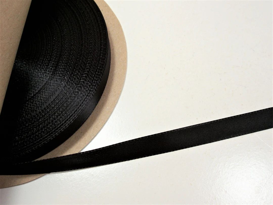 Black Ribbon Black Double-faced Satin Ribbon 1/2 Inch Wide X - Etsy | Etsy (US)