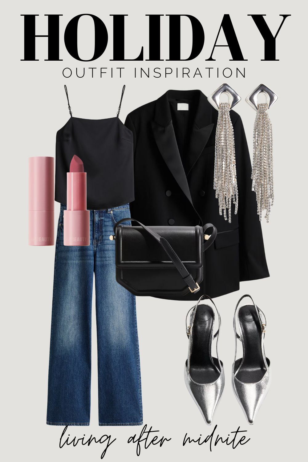 Holidays outfits for her inspiration from H&M. Casual holiday party outfit with jeans. Christmas outfit. 

#LTKStyleTip #LTKHoliday #LTKSeasonal