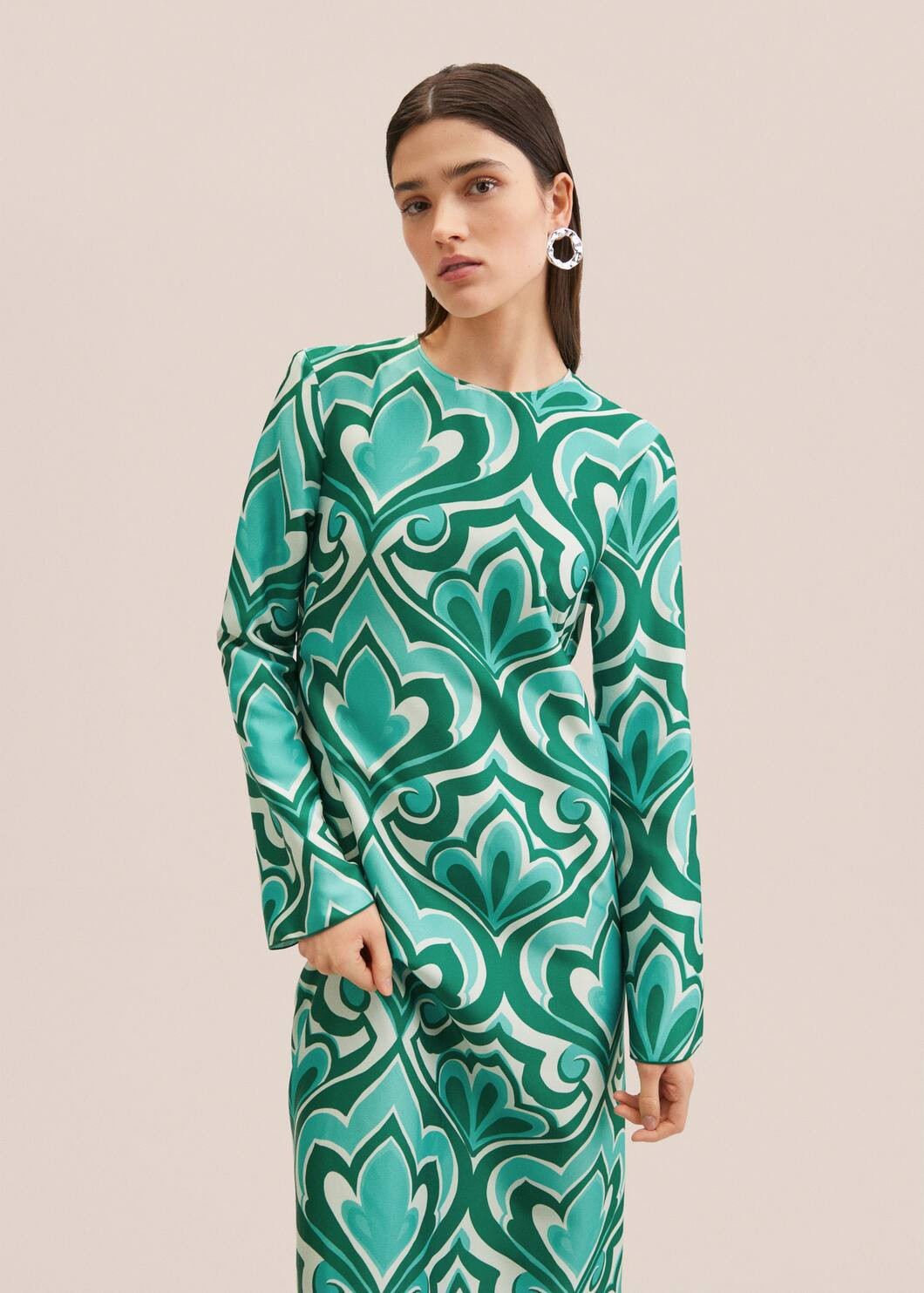 Printed cut-out detail dress | MANGO (US)
