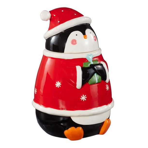 Holiday Time Earthenware Cookie Jar, Penguin - Walmart.com | Walmart (US)