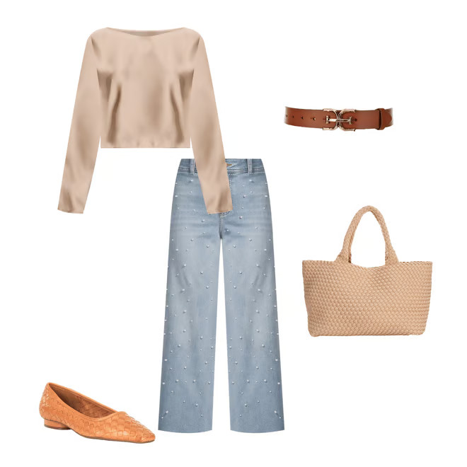 Alexandra Pearl Wide Leg Crop Denim Jeans | Dillard's