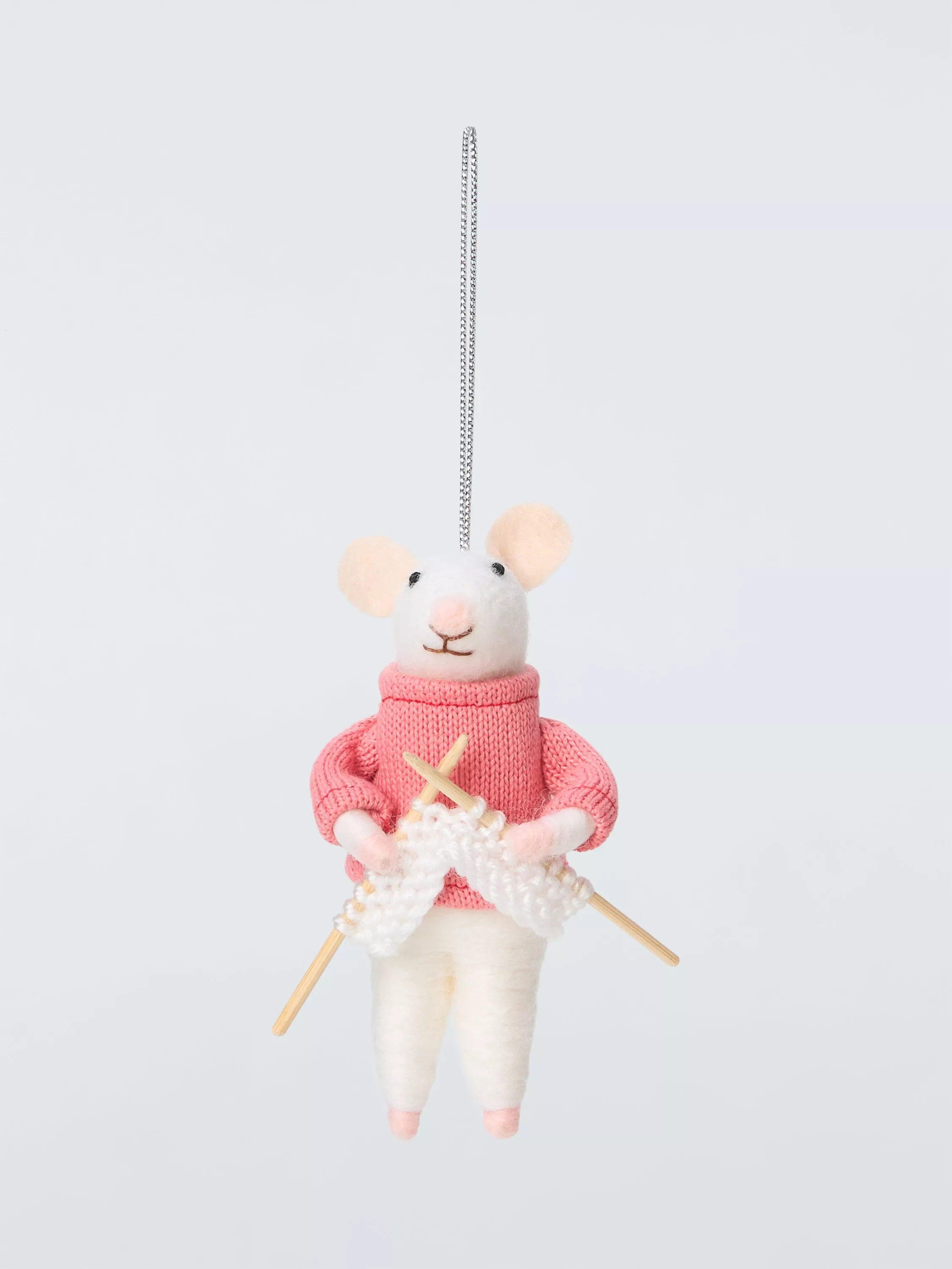 John Lewis Heirloom Splendour Knitting Mouse Felt Tree Decoration | John Lewis (UK)