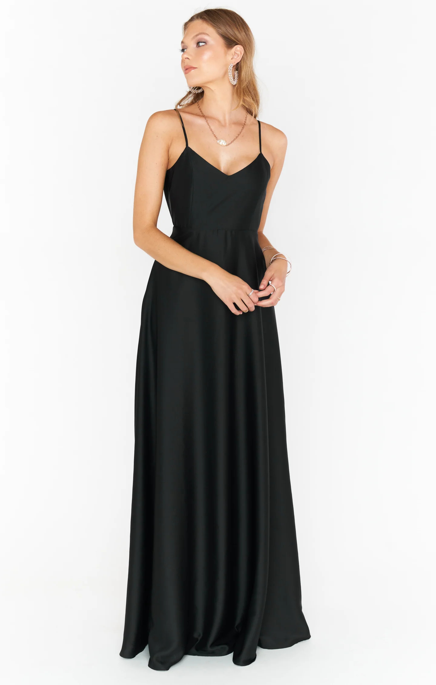 Faith Maxi Dress ~ Black Luxe Satin | Show Me Your Mumu