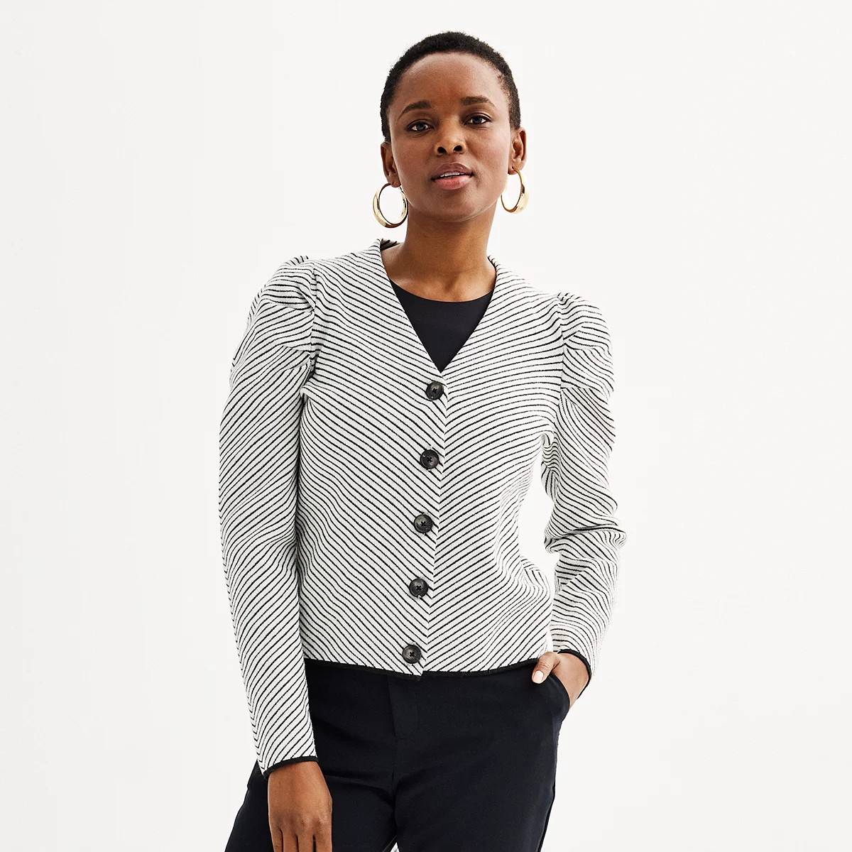 Women's Nine West Puff Sleeve Cardigan | Kohl's