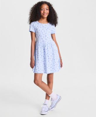 Epic Threads Girls' Xs-xl Femme Floral-Print Cotton Dress, Macy's Exclusive - True Light Blue | Macy's