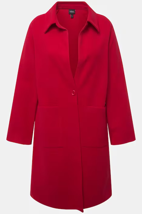 Brushed Wool Look Single Button Coat | Ulla Popken - US & CA