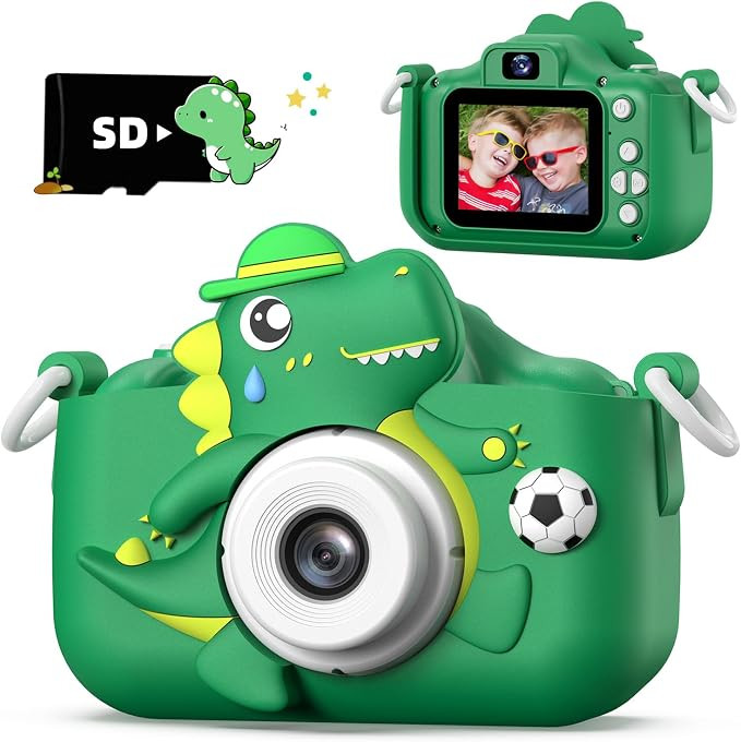 Dinosaur Kids Camera for Boys Girls, Toddler Digital Selfie Camera with Cute Protective Cover and... | Amazon (US)