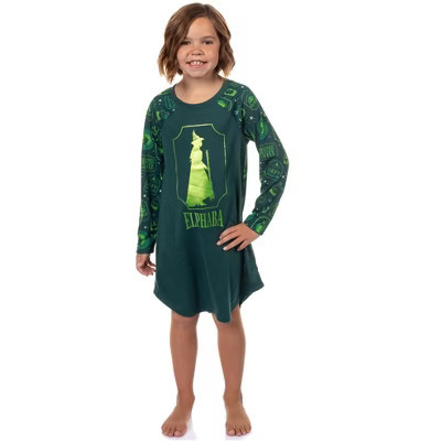 Wicked Girls' Pajama Nightgown Elphaba Destined To Fly Raglan Gown For Kids | Target
