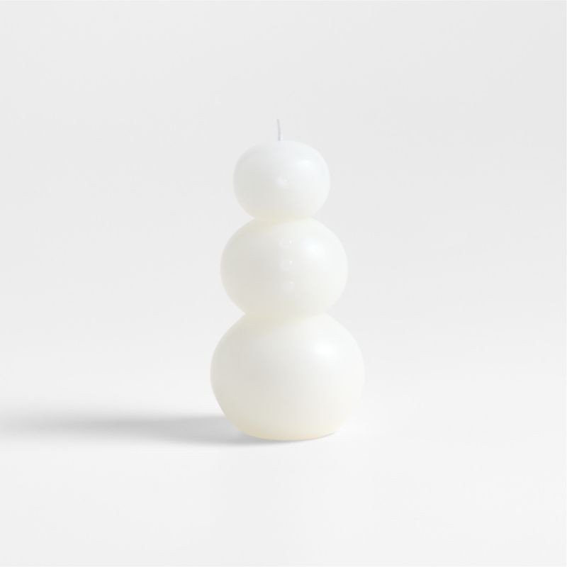 White 6" Snowman Candle | Crate & Barrel | Crate & Barrel