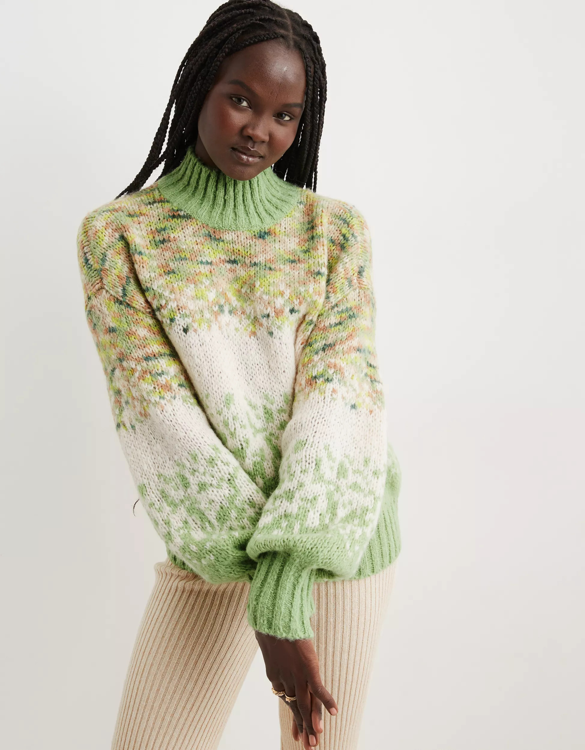 Aerie Fair Isle Mockneck Sweater | Aerie