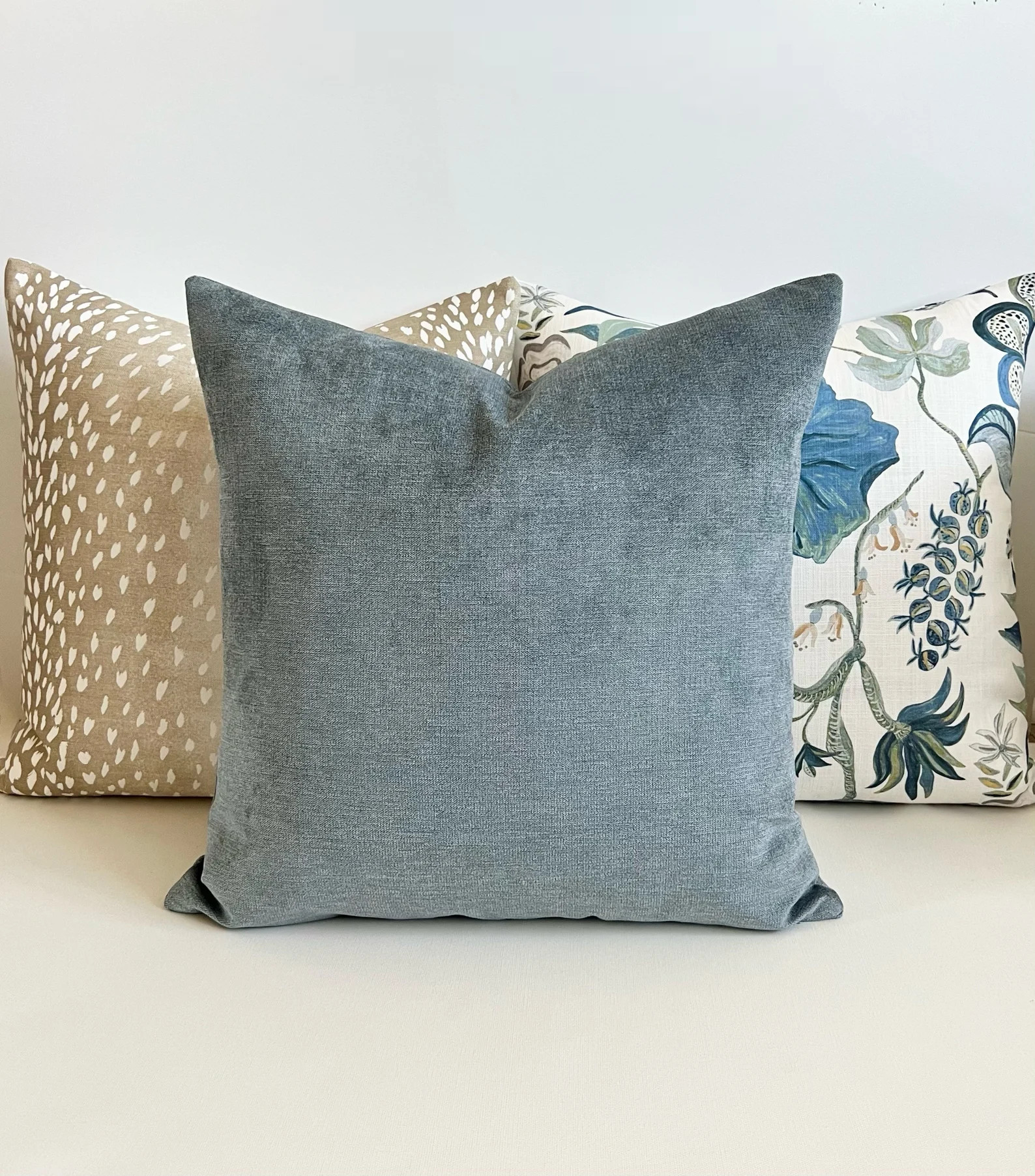 Chenille chambray blue, light blue decorative pillow cover | Etsy (US)