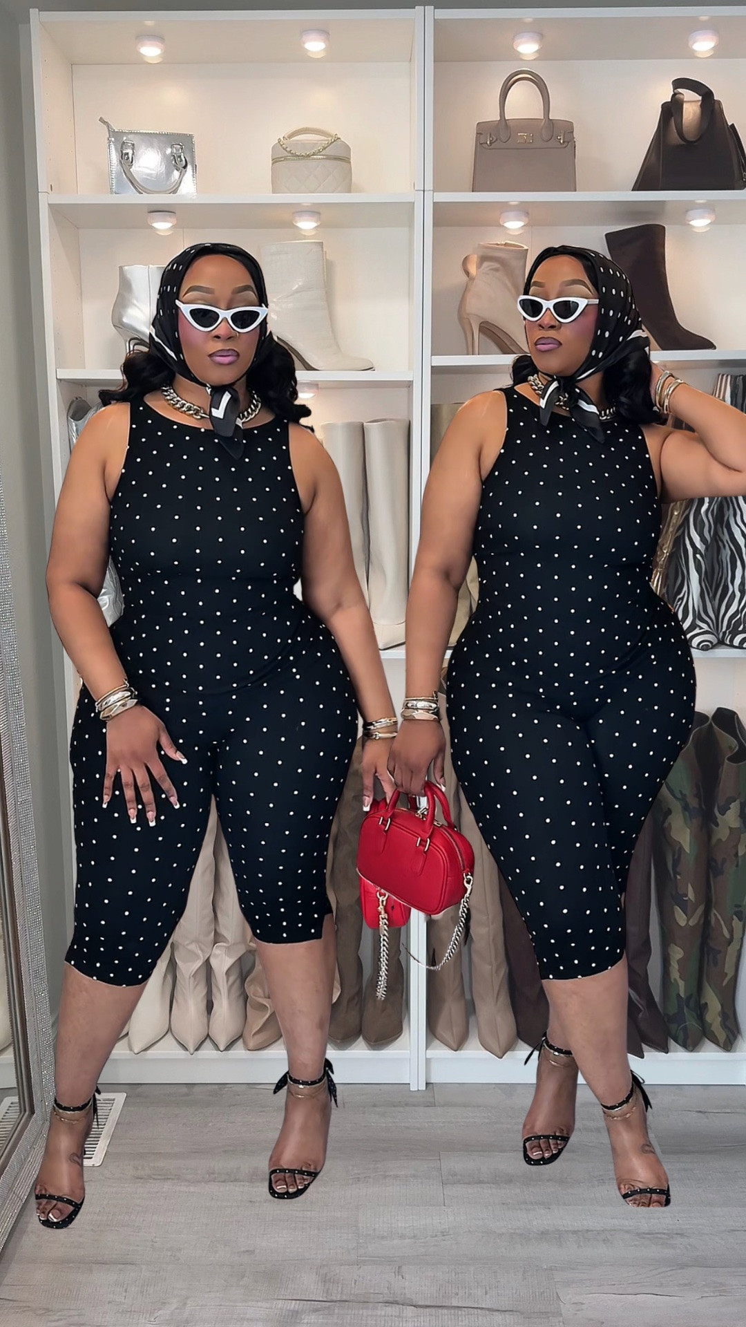 Hey Beauties 🩷

I could not miss this polka dot trend and Cider did not disappoint! 🤗 It’s giving everything parent trap vibes and I’m obsessed. The stretch on this entire look is worth purchasing in several colors and I might actually wear this to dinner later 🥰 

Pants XL
Top Medium

I’m 5’8 225 pounds for sizing reference