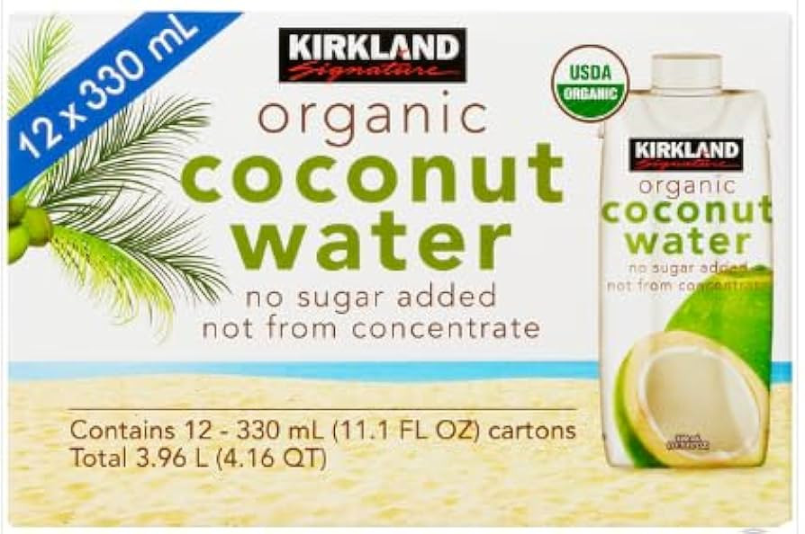 Kirkland Signature Organic Coconut Water, 11.1 oz (Pack of 12) by LOS | Amazon (US)