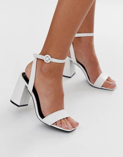 RAID Wink white square toe block heeled sandals | ASOS US