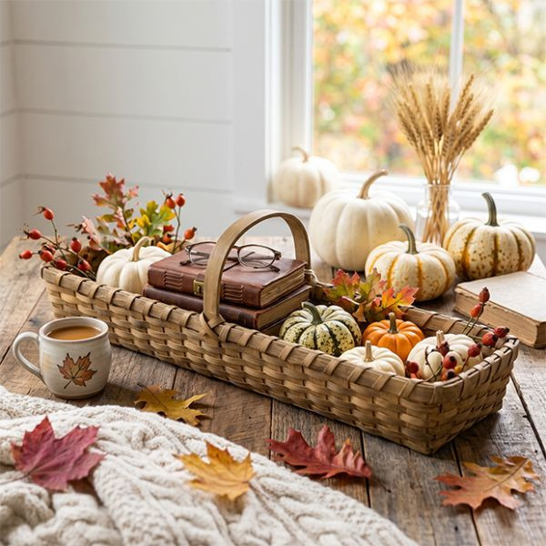 Long Rectangle Basket With Handle | Antique Farm House