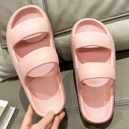 Womens Cloud Slippers for Women Shower Slippers Bathroom Sandals Extremely Comfy Cushioned Thick Sol | Walmart (US)