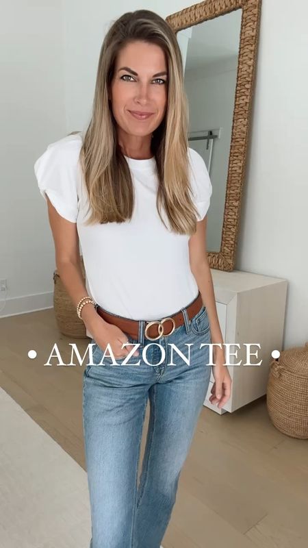 Wearing xs in this Amazon tee. Perfect as workwear or casual everyday style. Sizing: 1. Jeans tts, wearing 26 tall. Sandals true to size. 2. Wearing xs in the shorts. Sandals true to size. 3. Wearing small tall in the pants - use code RACHELXSPANX for a discount. Heels true to size.

#LTKFindsUnder50 #LTKOver40 #LTKSeasonal