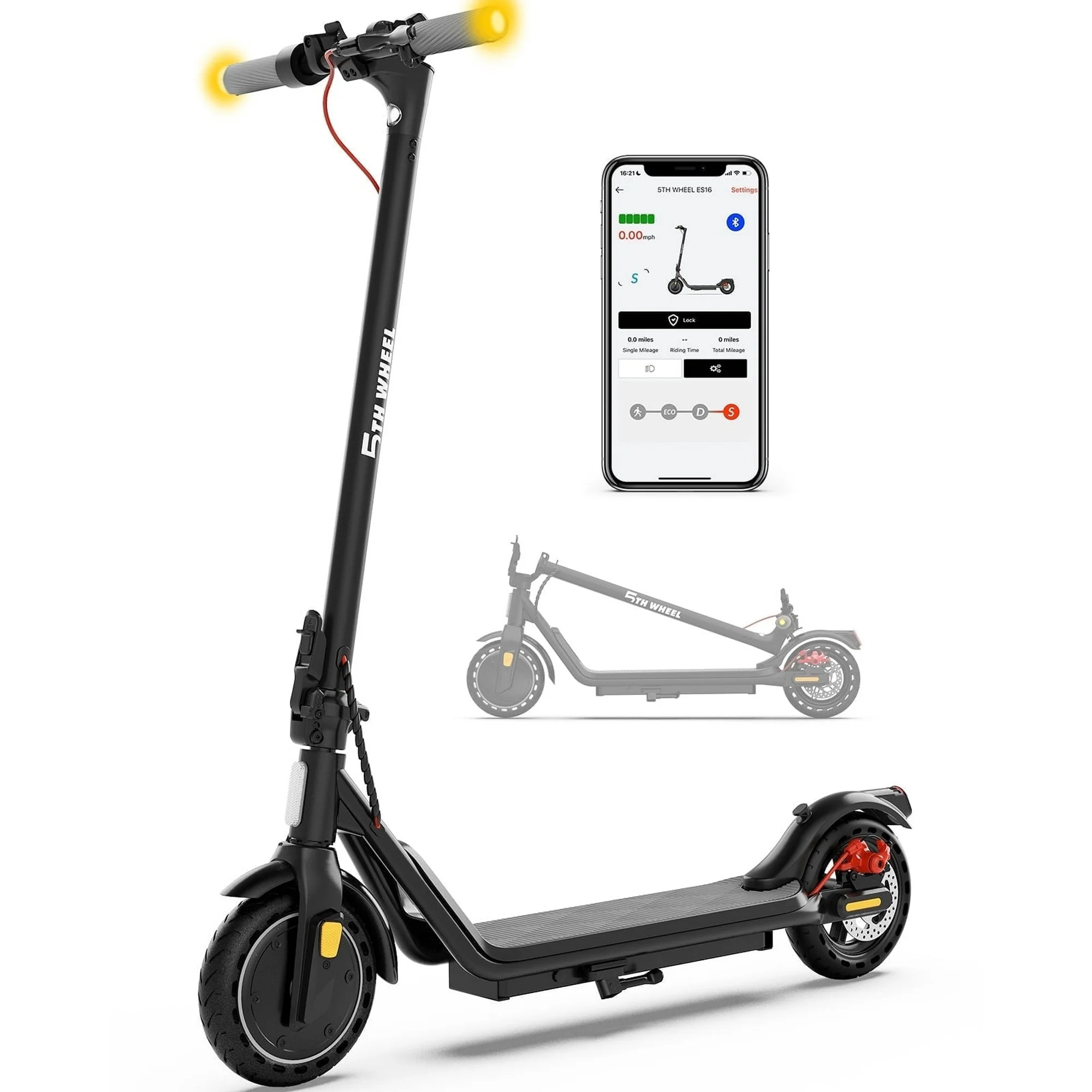 5TH WHEEL W16S 300W Electric Scooter with Turn Signal, 8.5” Solid Tires, 18mph & 12Miles Range,... | Walmart (US)