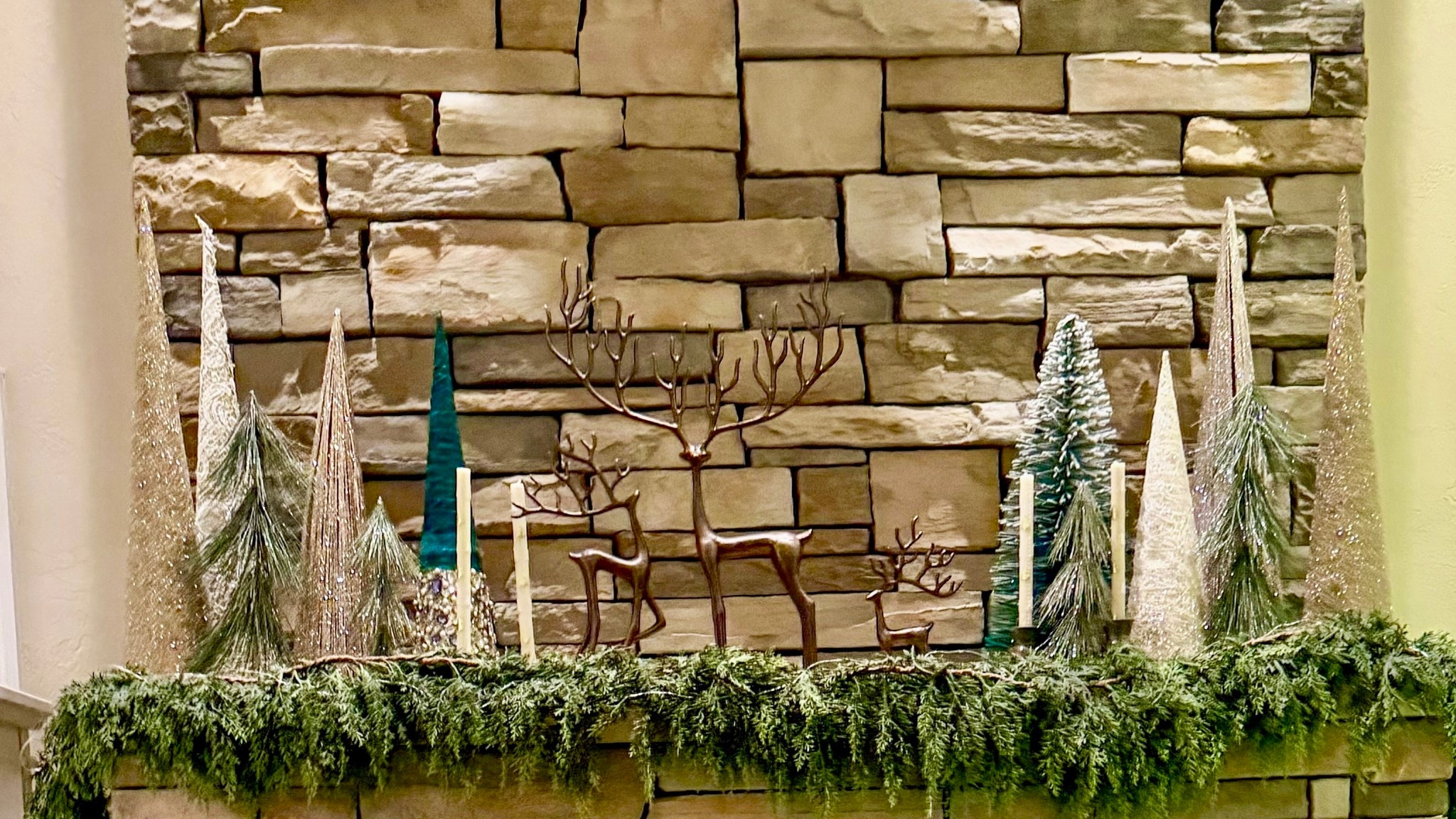 These deer are the main character this Christmas 😂 linking that and garland love its fullness 

#LTKHoliday #LTKSeasonal #LTKHome