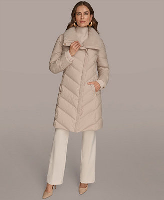 Donna Karan New York Women's Stretch Zip Closure Coat - Macy's | Macy's