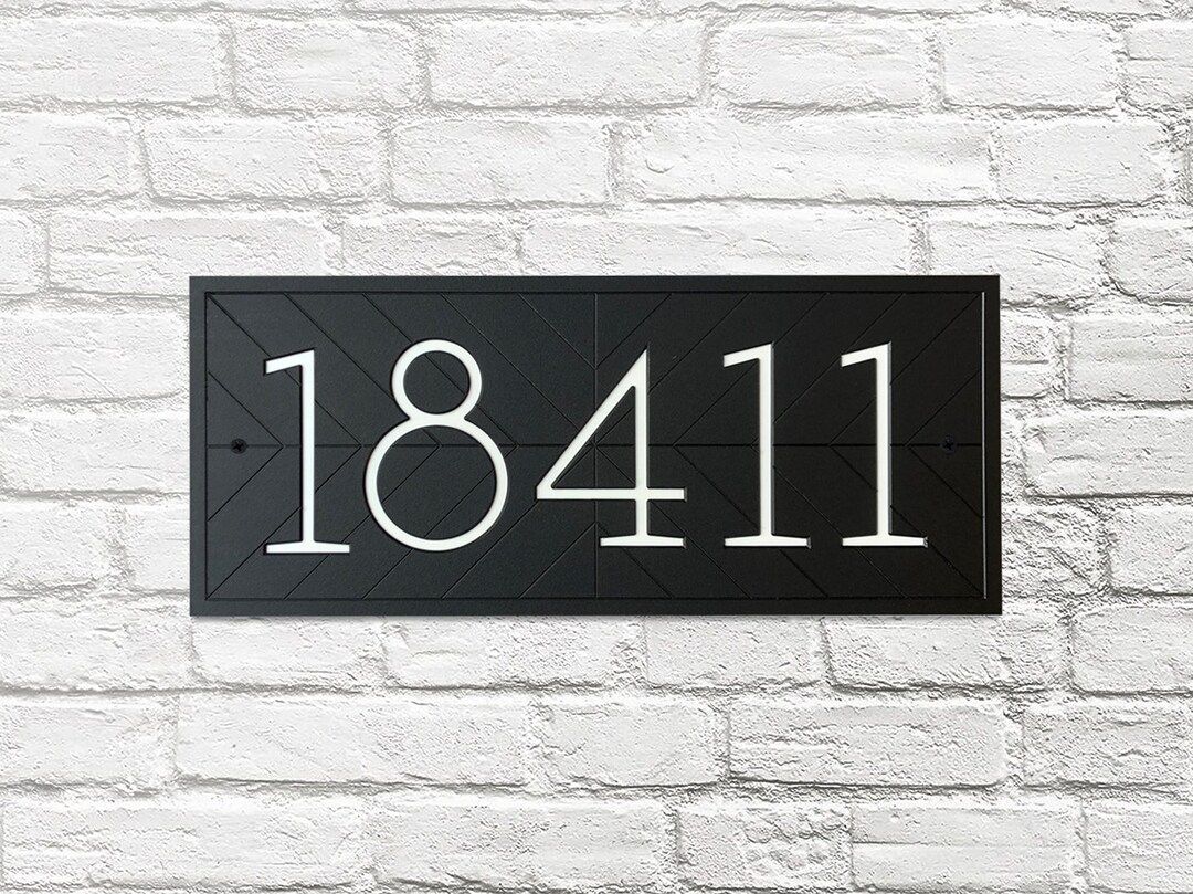 Modern House Numbers - Address Sign Horizontal Plaque | Etsy (US)