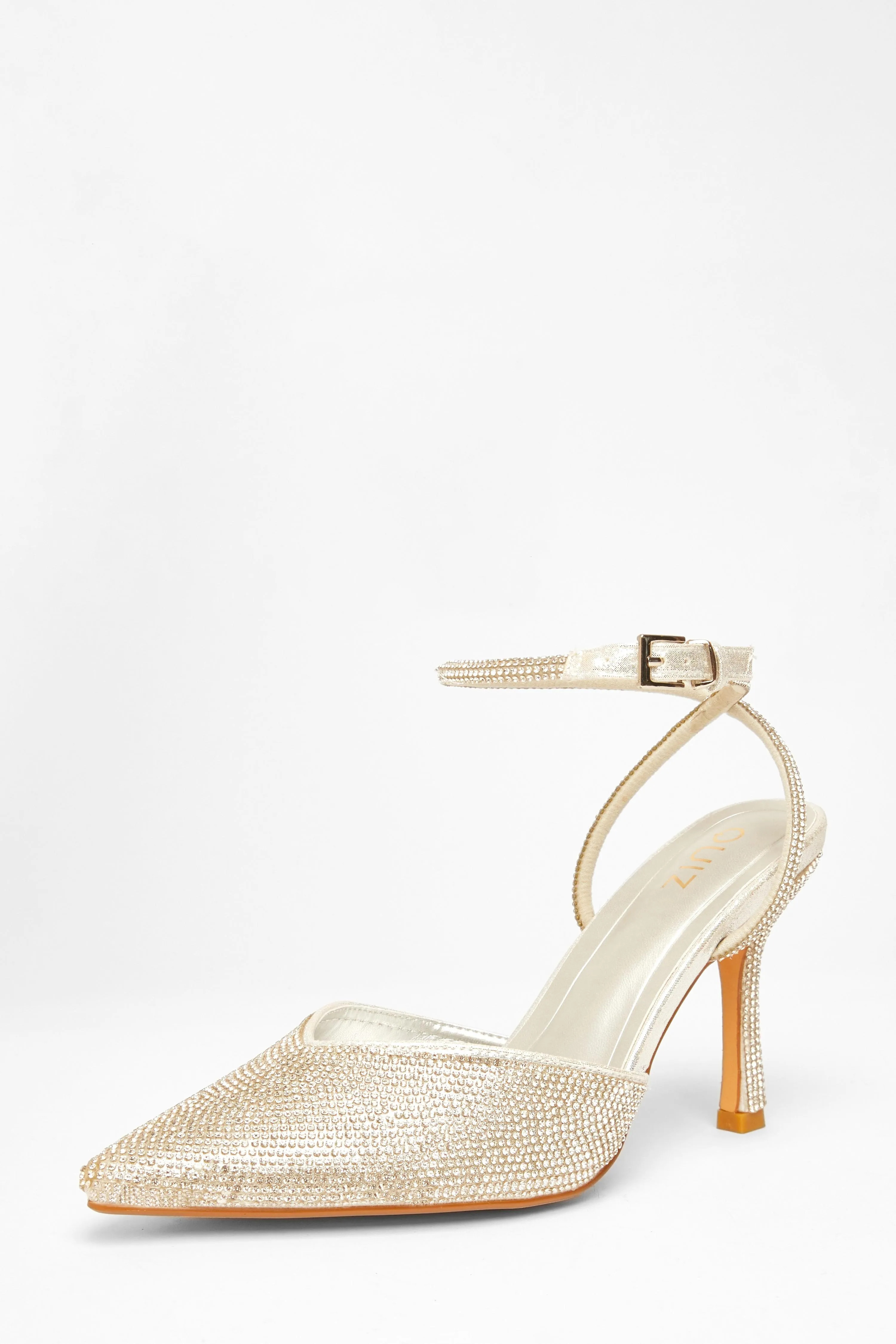 Silver All Over Diamante Court Heels | Boohoo.com (UK & IE)