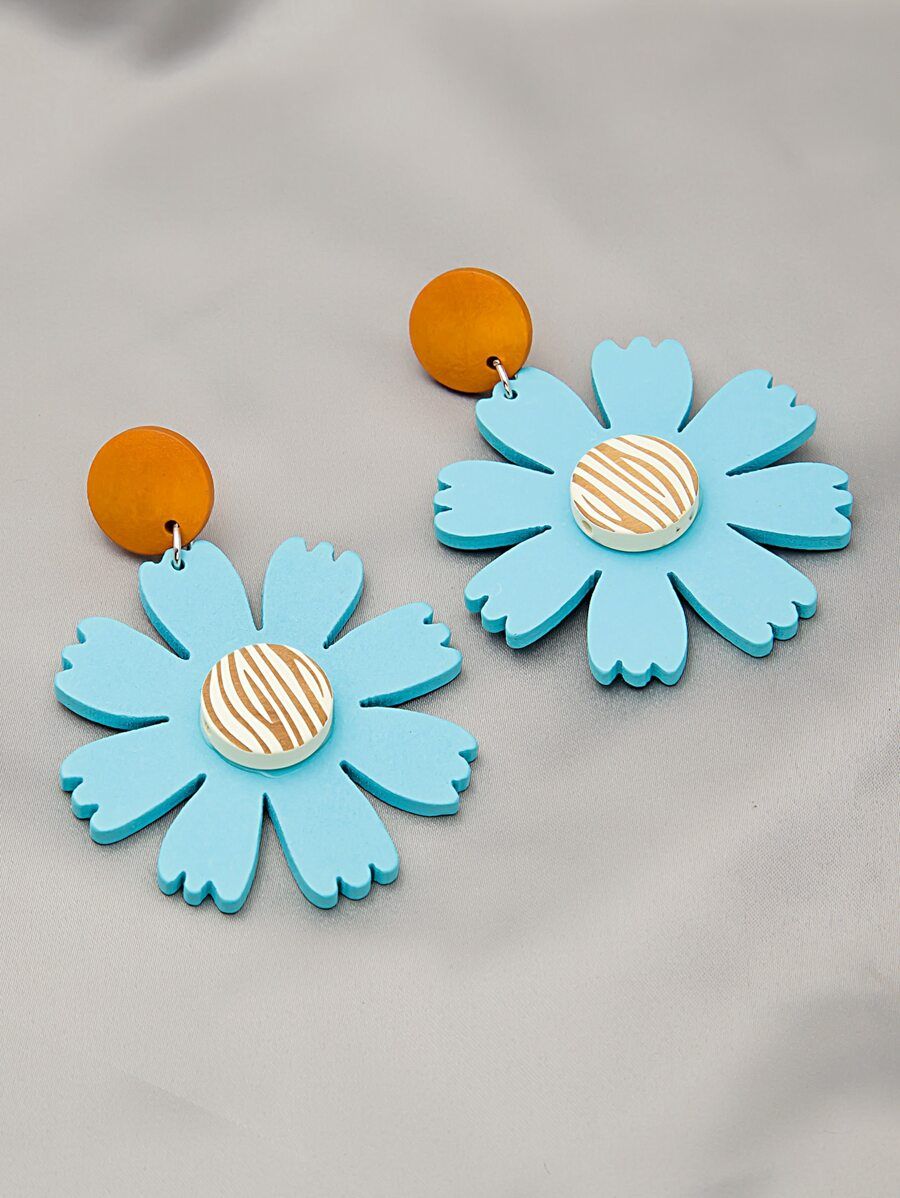 Wooden Flower Earrings | SHEIN
