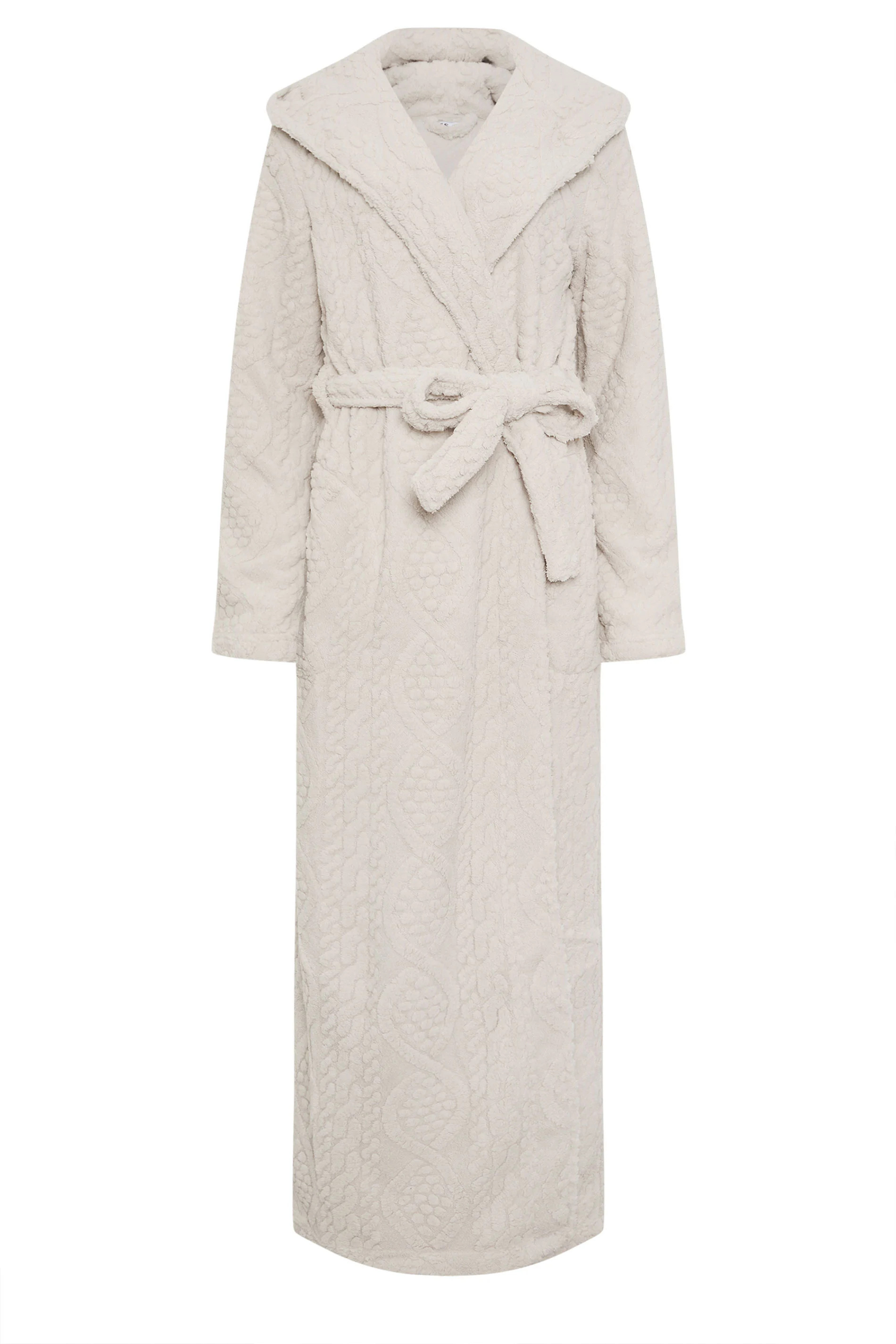 LTS Tall Natural Brown Cable Maxi Dressing Gown | Long Tall Sally