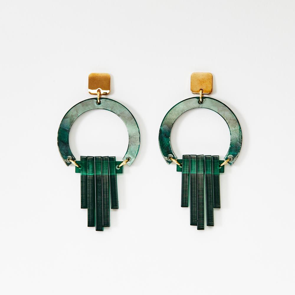 Toolally Art Deco Chandeliers in Emerald Pearl | Handmade In The UK | Toolally Jewellery