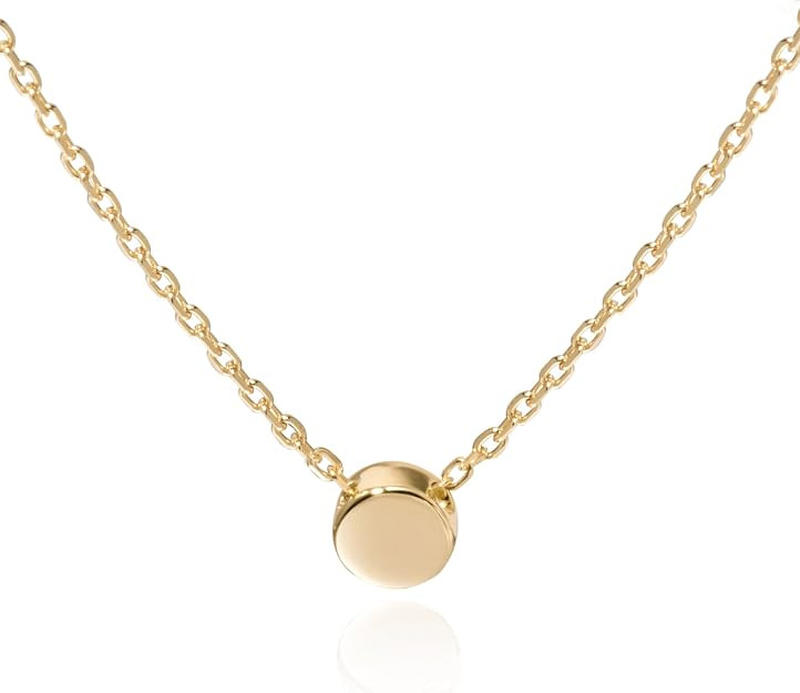 S.Leaf 18K Gold Plated Tiny Dot Necklace Circle Star Square Heart Necklaces for Women S925 Sterli... | Amazon (US)
