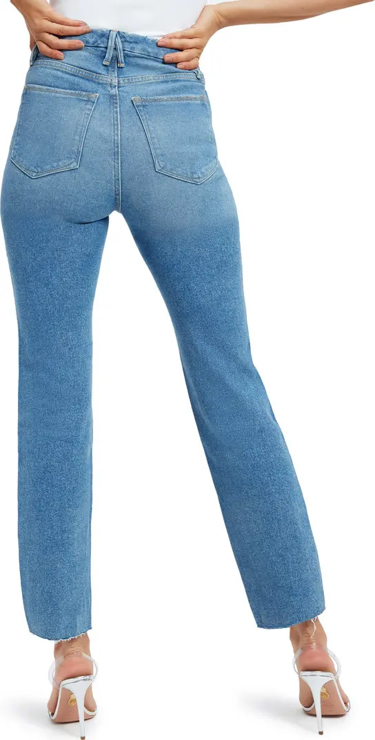 Good Curve High Waist Frayed Straight Leg Jeans | Nordstrom