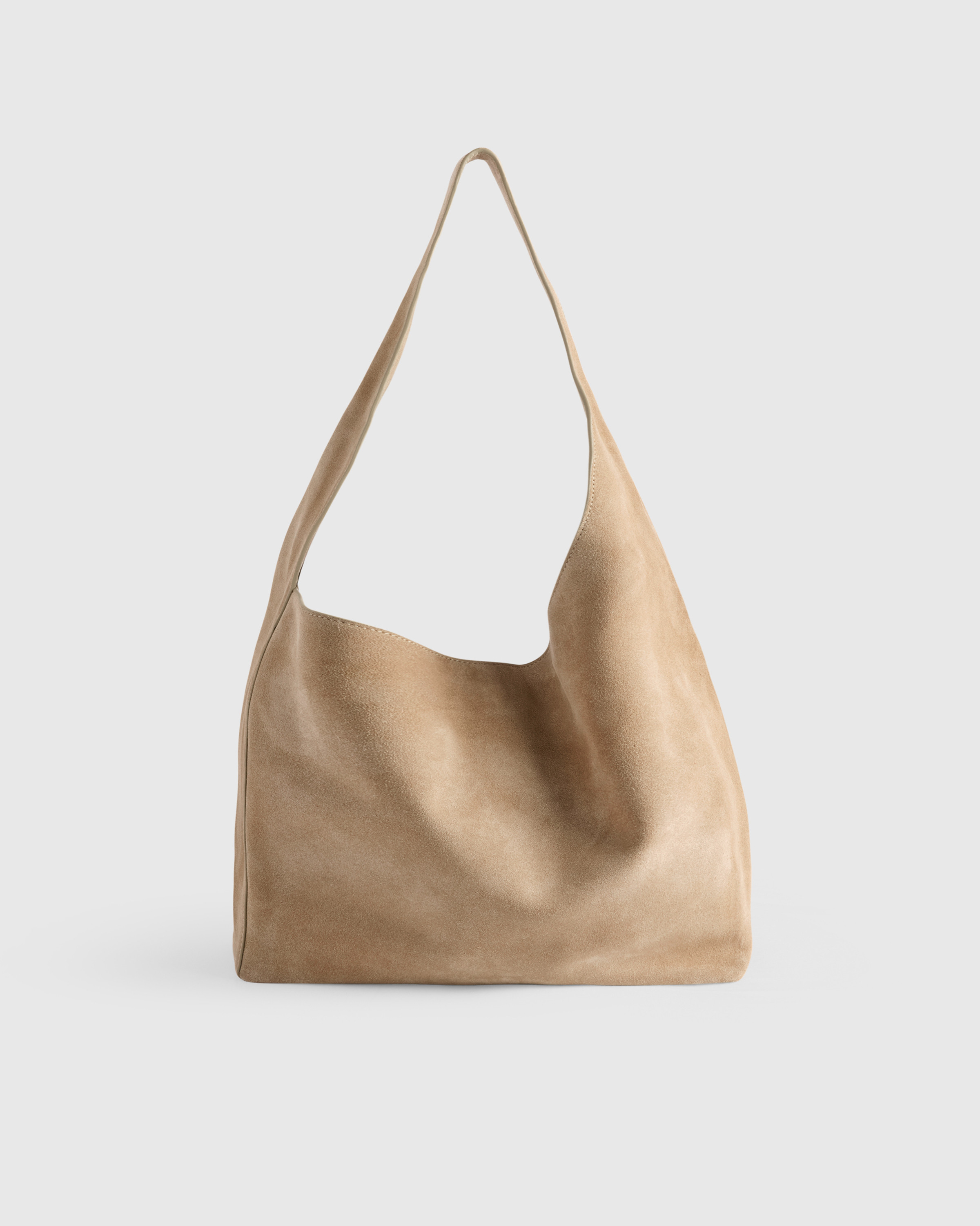 Quince Esme suede shoulder bag in sand