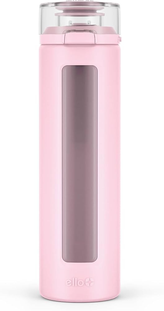 Ello Syndicate 20oz Reusable Glass Water Bottle with One-Touch Leak Proof Flip Lid, Protective No... | Amazon (US)