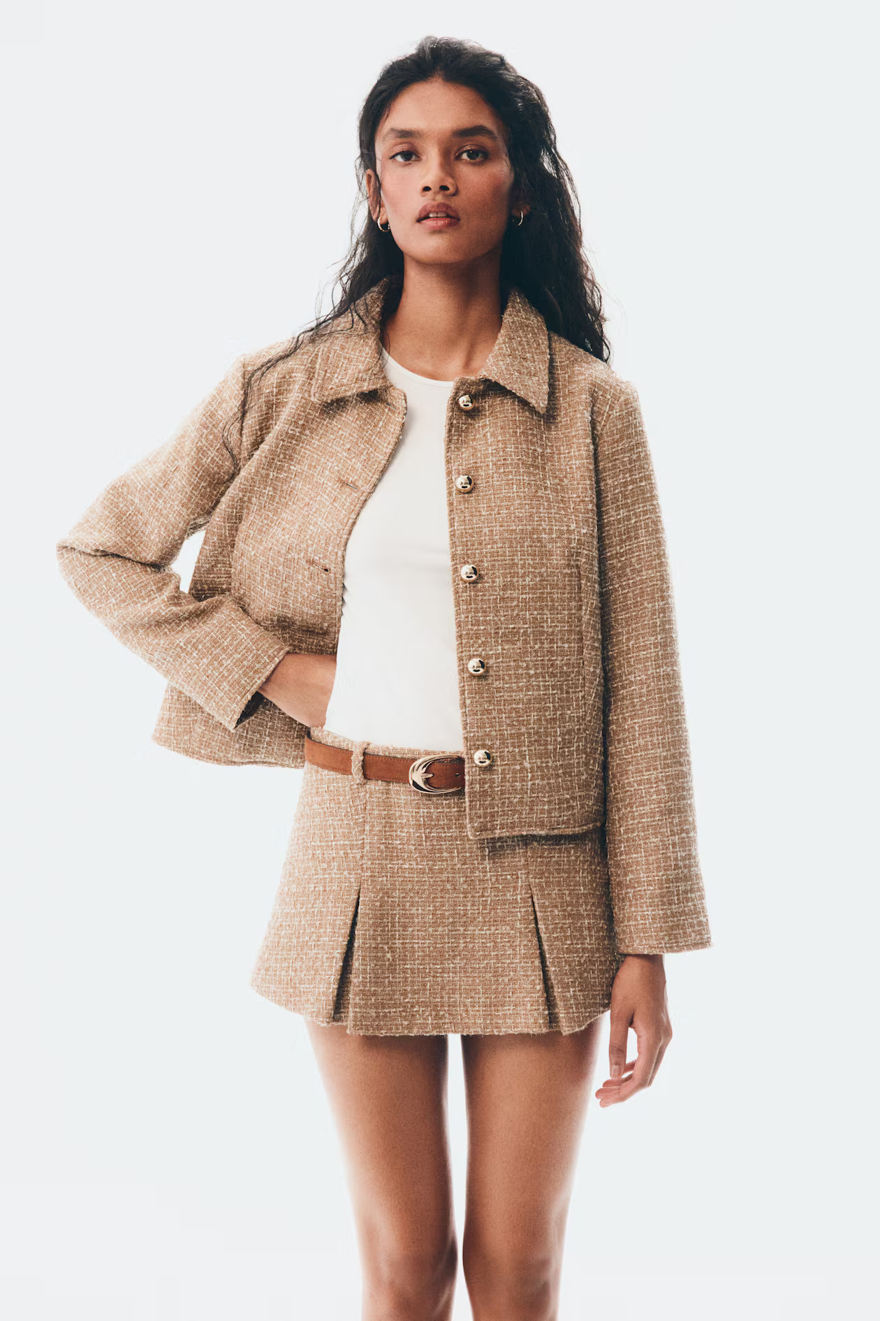 Textured Jacket - Beige - Ladies | H&M US | H&M (US + CA)