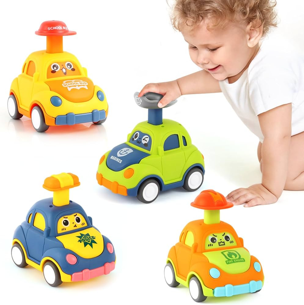 Car Toys for Toddlers 1-3 One Year Old Boy Birthday Gift for Boys Girls Pull Back City Vehicle To... | Amazon (US)