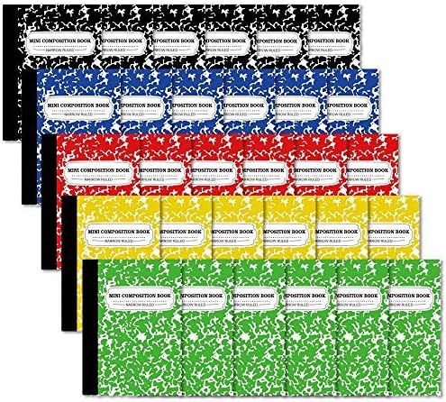 Composition Notebook, Mini Sized 30 Pack 5 Colors Narrow Ruled Mini Composition Books Bulk by Fee... | Amazon (US)