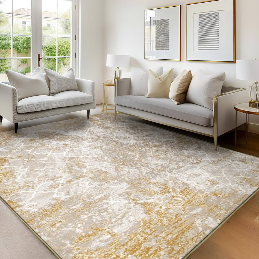 Area Rugs 8x10, Area Rug for Living Room Machine Washable, Non Slip Area Mats Dots for Bedroom, L... | Amazon (US)